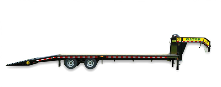 Gooseneck Flat Bed Equipment Trailer | 20 Foot + 5 Foot Flat Bed Gooseneck Equipment Trailer For Sale   Gibson County, Tennessee